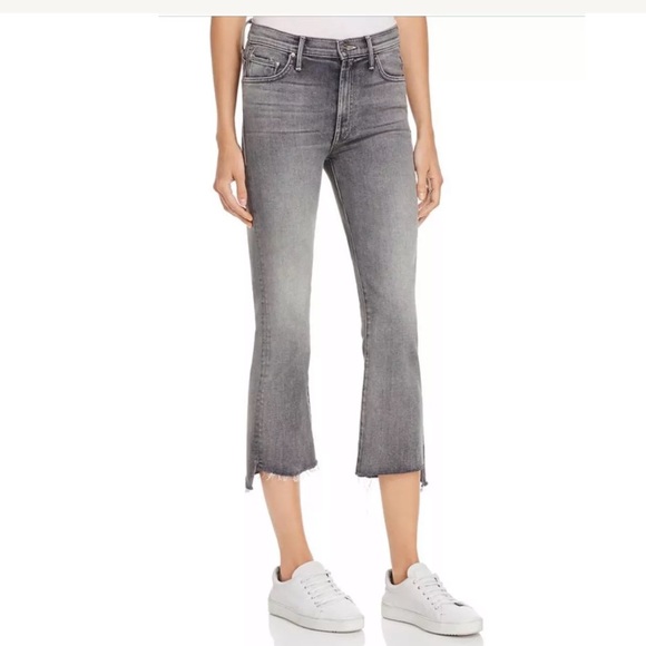 MOTHER Denim - Mother Denim Insider Crop Step Fray Gray Jeans
